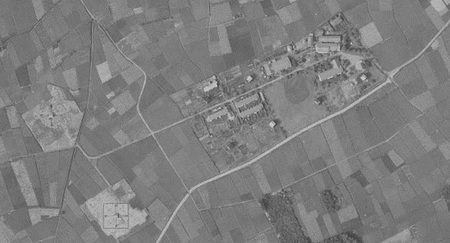 写真：昭和34年の気象通信所周辺の空中写真
