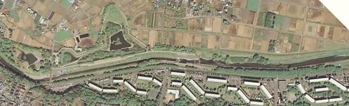 写真：平成19年の柳瀬川沿いの空中写真