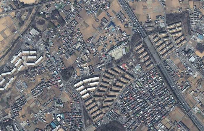 写真：平成25年の旭が丘団地周辺の空中写真