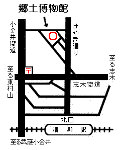 地図：郷土博物館への道のり