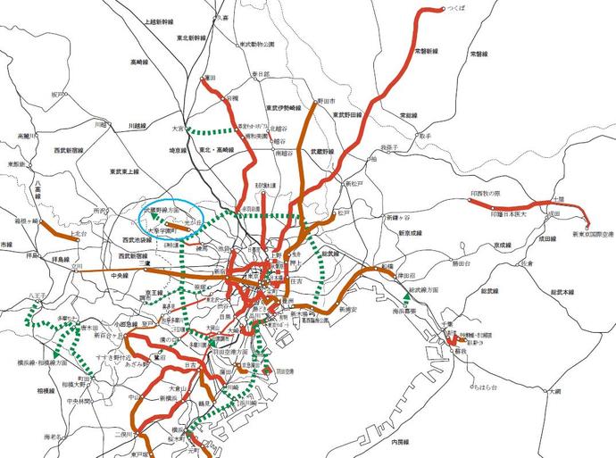 地図：延伸の現況