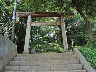 写真：中里富士塚の鳥居