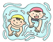イラスト：熱中症　プール
