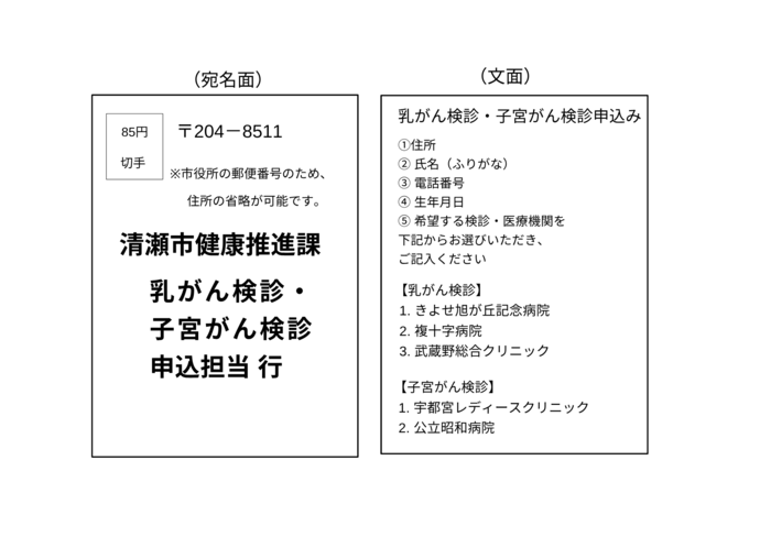 はがき記入例