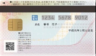 マイナンバーカード裏の見本