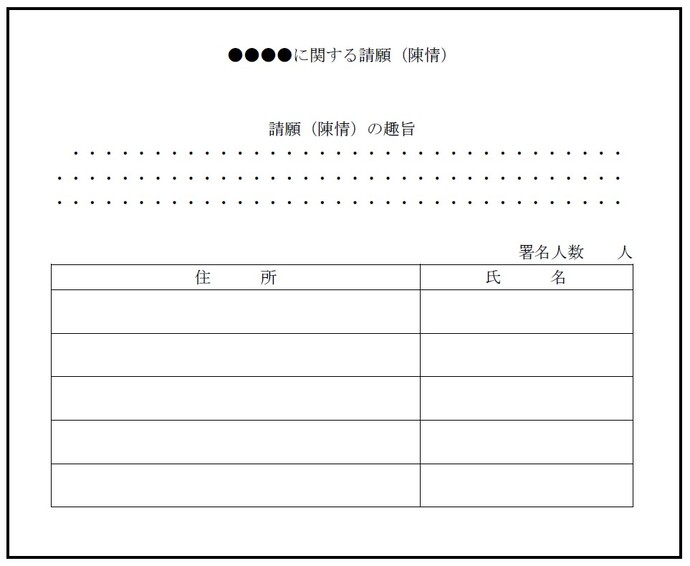 見本画像：署名簿の書き方