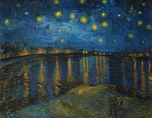 ゴッホ「ローヌ川の星降る夜」の絵の写真