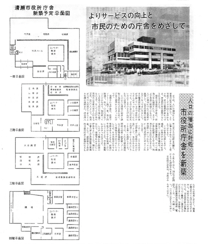 市報きよせ 昭和46年12月15日号 新庁舎計画記事