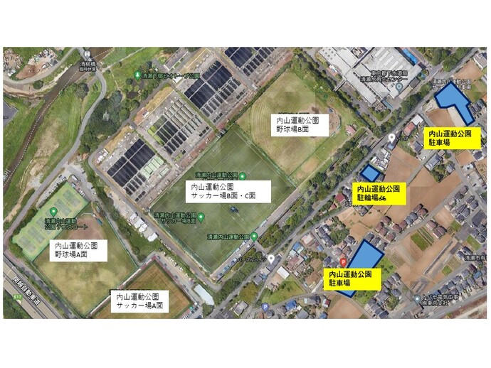 内山運動公園駐車場および駐輪場