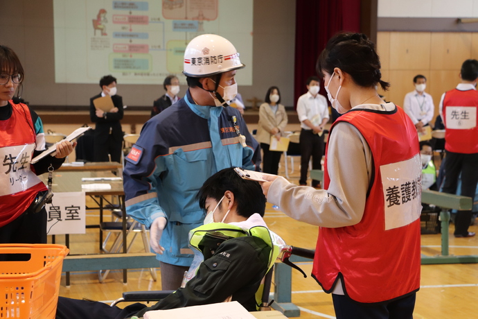 画像:初動対応訓練の様子