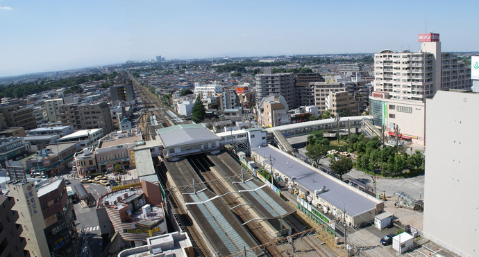 画像:平成21(2009)年清瀬駅全景