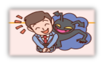 騙そうとしているが、満面の笑みで話しているセールスマン