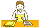 イラスト：調査票を整理する