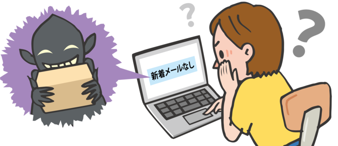 ネットで商品を購入するも、商品が届かず注文確認メールも来ておらず不安になる女性