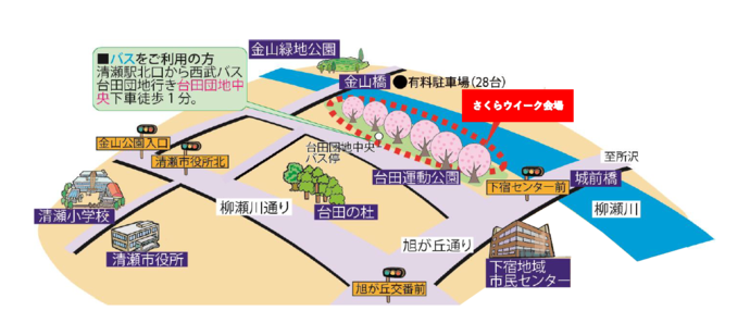 台田のさくら案内図