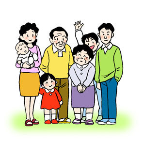 イラスト：三世代家族